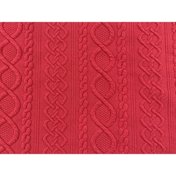 Red Cable Knit Baby Blanket Thin and Soft Unknown Brand 29 X 39” Twists Braids D - Picture 8 of 10